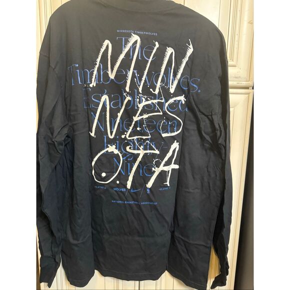 Nike Men's NBA Minnesota Timberwolves Long Sleeve Graphic Tee Black Medium NWT - Picture 5 of 14